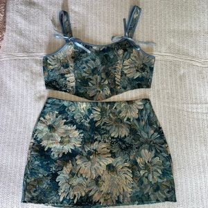Floral Two-Piece Skirt Set